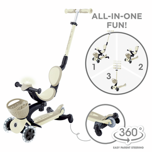 Patinete evolutivo Go Up Baby Deluxe Lights 360 - Taupe