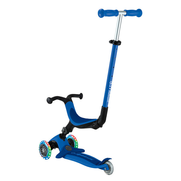 Patinete con asiento 3 en 1 con luces Go Up Active - Azul