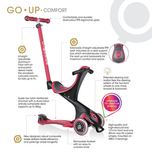 Go Up Comfort 3-in-1 Seat Scooter - Red