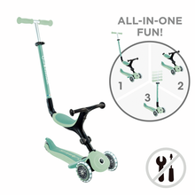 Cargar imagen en el visor de la galería, Patinete con asiento 3 en 1 con luces Go Up Active Ecologic - Pistacho
