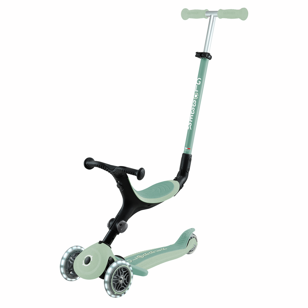 Patinete con asiento 3 en 1 con luces Go Up Active Ecologic - Pistacho