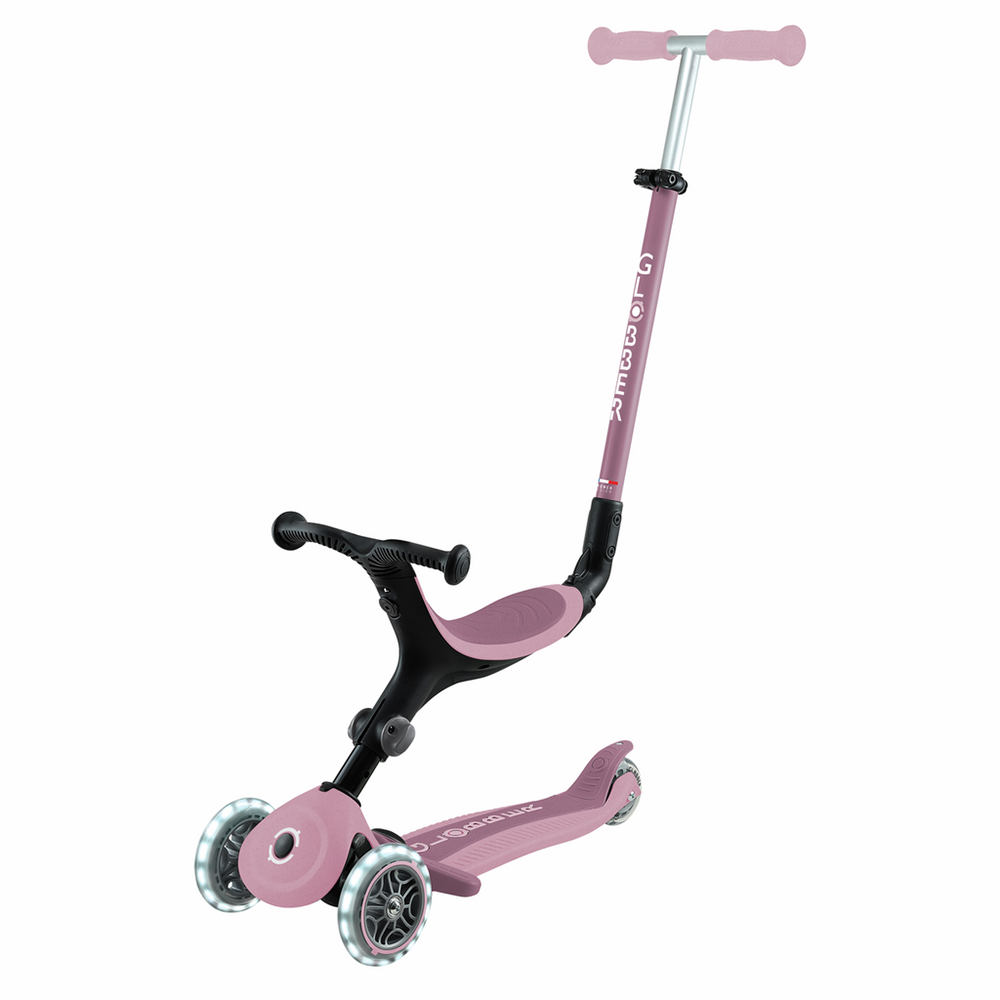 Patinete con asiento 3 en 1 con luces Go Up Active Ecologic - Berry