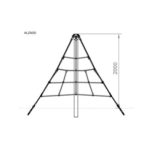 Pirámide de cuerdas para escalar 2m uso público