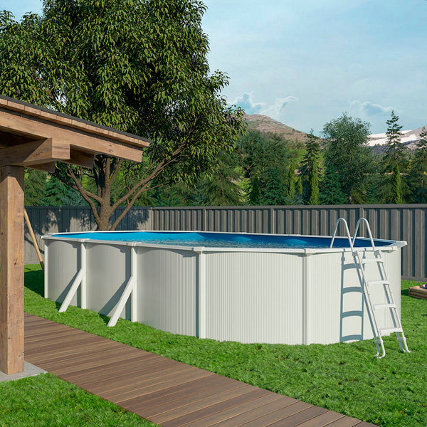 Piscina de acero elevada SAPHIR 6,35 x 3,90 x 1,20 m con bomba de filtración