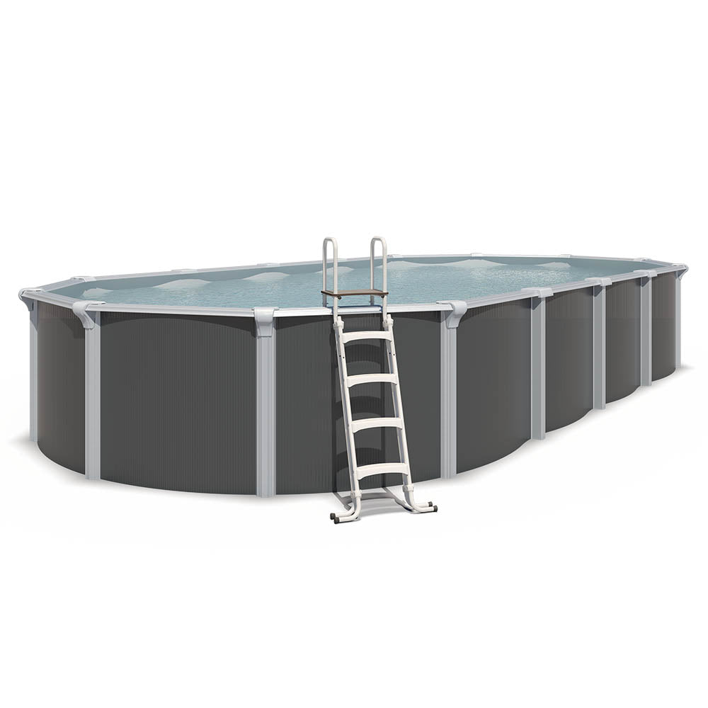 Piscina de acero elevada OSMOSE ANTRACITA 945x490x132 con bomba de filtración