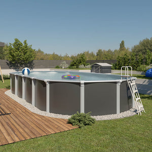 Piscina de acero elevada OSMOSE ANTRACITA 945x490x132 con bomba de filtración