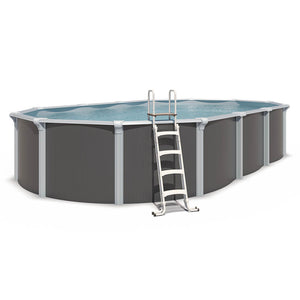 Piscina de acero elevada OSMOSE ANTRACITA 795x490x132 con bomba de filtración