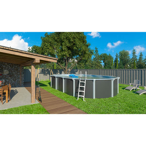 Piscina de acero elevada OSMOSE ANTRACITA 795x490x132 con bomba de filtración