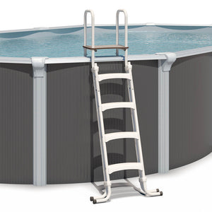 Piscina de acero elevada OSMOSE ANTRACITA 795x490x132 con bomba de filtración