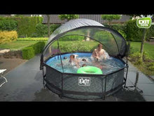 Load and play video in Gallery viewer, EXIT Lime 300x76 pool with filter pump and awning - green 
