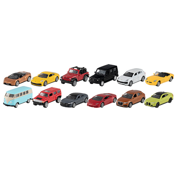 Set de 12 Cotxes de Joguina Variats de Metall Goki