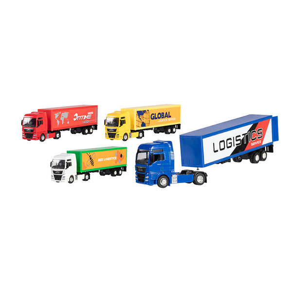 Set de 4 Camiones de Juguete MAN TGX de Metal Goki