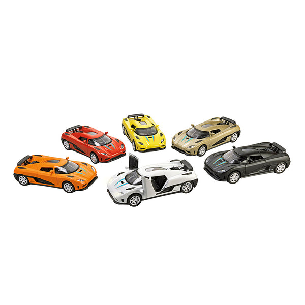 Set de 6 cotxes de Joguina amb So i Llums Esportiu Momentum de Metall Goki