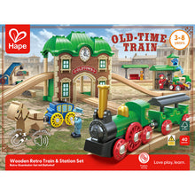 Carregar imagem no visualizador da galeria, Set de Tren Retro de Madera con Estación Hape
