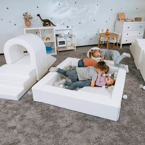 Parque infantil de bloques de espuma con piscina de bolas - Iglu Party color Blanco