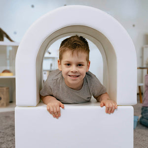 Parque infantil de bloques de espuma con piscina de bolas - Iglu Party color Blanco