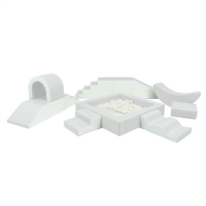 Parque infantil de bloques de espuma con piscina de bolas - Iglu Party color Blanco