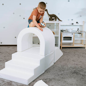 Parque infantil de bloques de espuma con piscina de bolas - Iglu Party color Blanco
