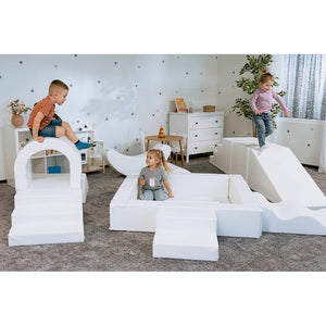 Parque infantil de bloques de espuma con piscina de bolas - Iglu Party color Blanco