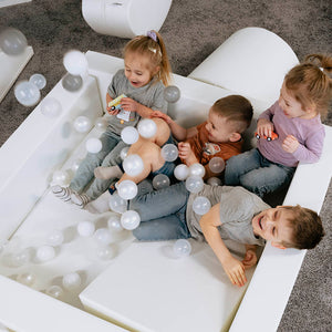 Parque infantil de bloques de espuma con piscina de bolas - Iglu Party color Blanco