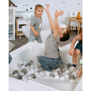 Parque infantil de bloques de espuma con piscina de bolas - Iglu Party color Blanco