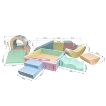Cargar imagen en el visor de la galería, Parque infantil de bloques de espuma con piscina de bolas - Iglu Party color Pastel
