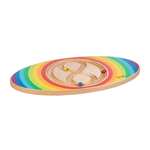 Taula d´Equilibri de Fusta amb Boles de colors