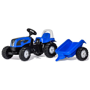 Tractor con pedales Rolly Kid Landini con remolque - azul