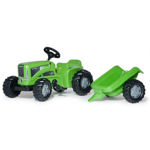 Tractor de pedales Rolly Kiddy Futura con remolque - verde