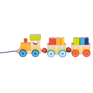 Juguete de arrastre Tren Con Ruedas de Madera Goki