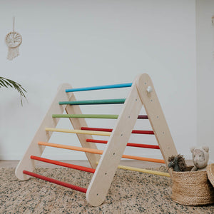 Triángulo Pikler + Pared Sueca 2 en 1 - Arco Iris