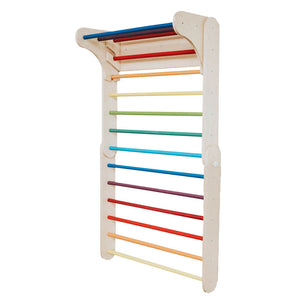 Pikler Triangle + Swedish Wall 2 in 1 + Ramp - Rainbow