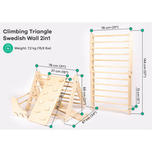 Carregar imatge al visor de la galeria, Triangle Pikler + Paret Sueca 2 en 1 + Rampa - Natural
