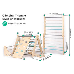 Triangle Pikler + Paret Sueca 2 en 1 + Rampa - Pastel