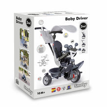 Load image into Gallery viewer, Smoby Baby Driver Grey Evolutionary Tricycle
