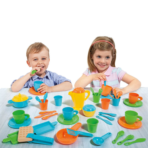 45-Piece Plastic Toy Kitchen Set