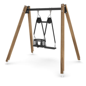 Wooden Duo baby swing for public use