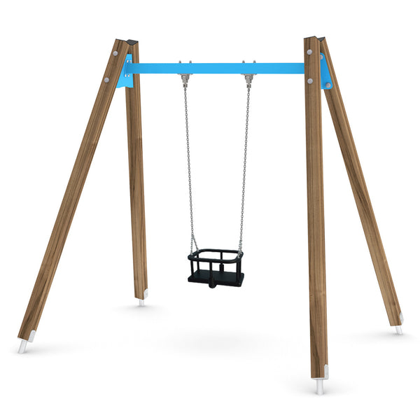 Wooden individual Baby swing for public use