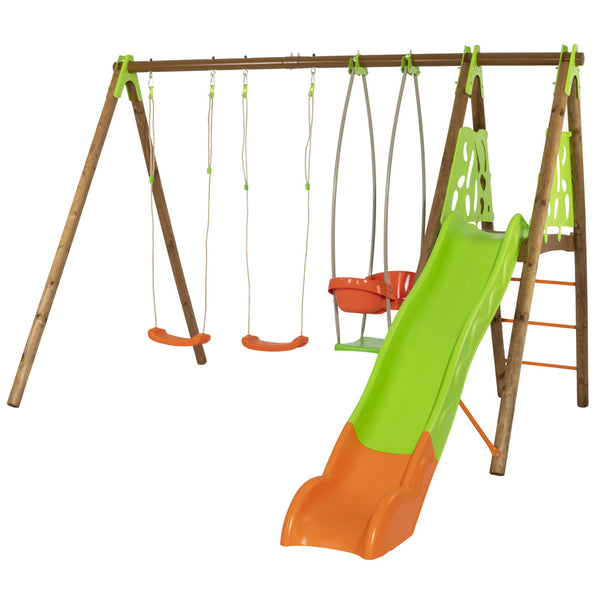 Zambo garden swing with slide and face-to-face seat