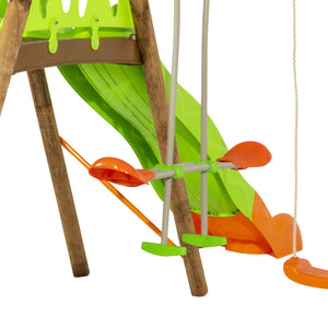 Legato garden Swing with hut and seesaw
