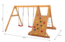 Load image into Gallery viewer, Double swing Spider climbing wall Teak color
