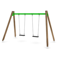 Load image into Gallery viewer, Wooden double swing for public use
