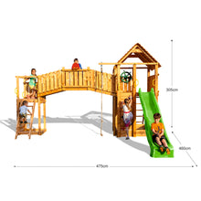 Load image into Gallery viewer, Fortress Tiptop Rainbow Teak colour tower playset
