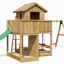 Load image into Gallery viewer, casita de madera para jardín de juguete
