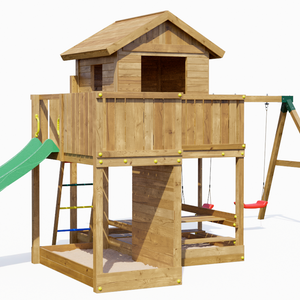 casita de madera para jardín de juguete