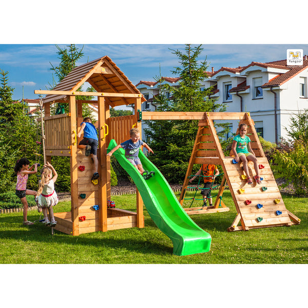 parque infantil para jardín con rocódromo