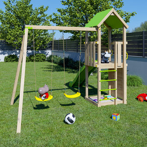 Smart Experience playground with climbing wall and slide 