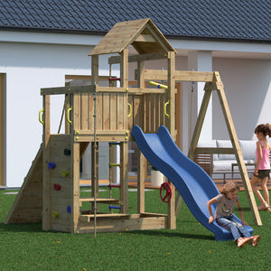 Parque infantil para jardín con rocódromo