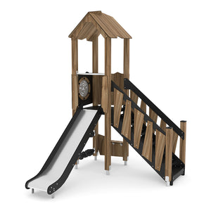 Wooden 4 Playground slide 120 public use