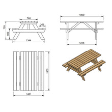 Load image into Gallery viewer, mesa de picnic de madera
